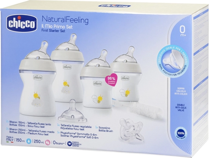 Chicco početni set za novorođenče Natural Feeling, neutralan, 0m+