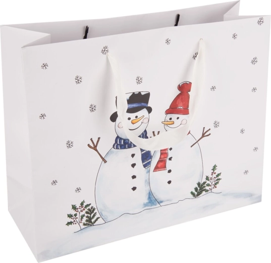 Poklon papirnata vrećica sa motivom snjegovića 32 × 12 × 26 cm