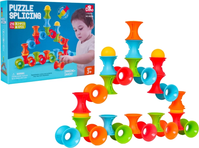 Dexterity construction set – colorful tubes with balls