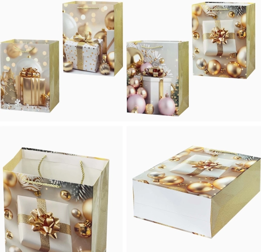 Božićna darovna vrećica 23 × 18 × 10 cm, mix motiva