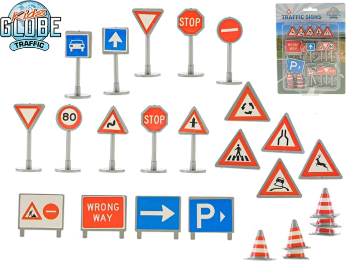 Kids Globe Traffic mini prometni znakovi – set 25 kom