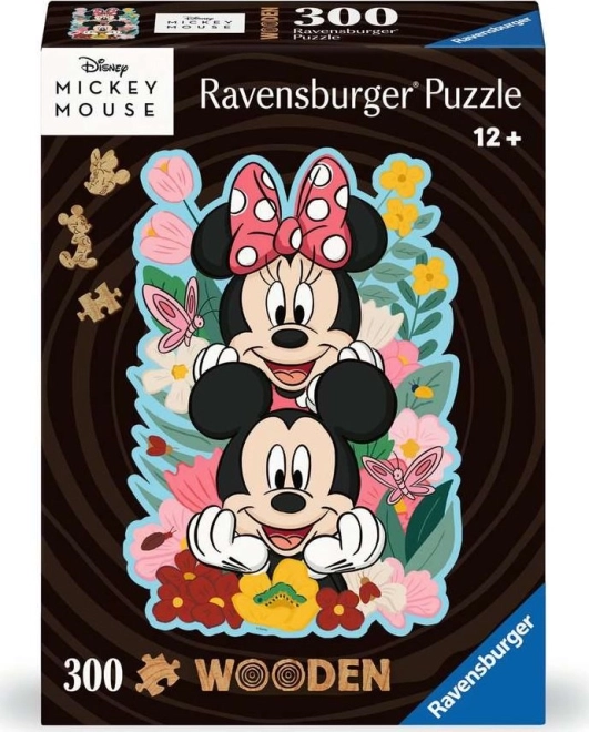 Ravensburger drvene obrisne puzzle Mickey i Minnie 300 dijelova