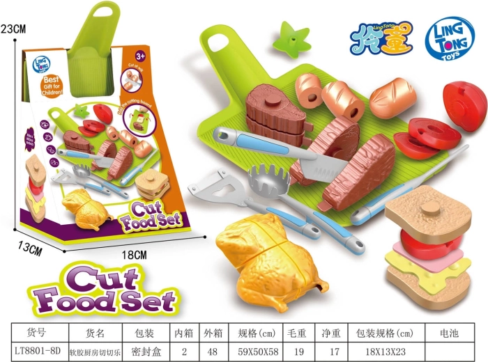 Children’s set of cuttable foods with kitchen accessories