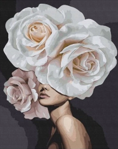 Dijamantno slikanje Zastrta u ružama 30 × 40 cm