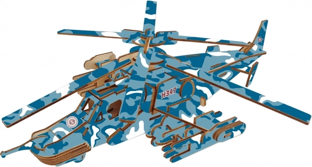 Drveni 3D puzzle borbeni helikopter Black Shark