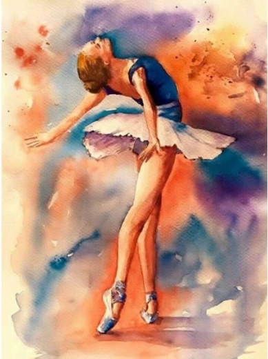 Dijamantno vezenje (diamond painting) balerina u plesu 30 × 40 cm