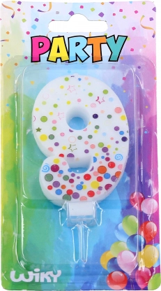 Rođendanska svijeća broj 9 s točkicama