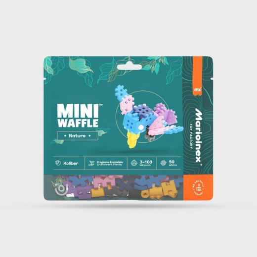 Konstrukcijska slagalica Mini Waffle Nature – kolibrić, 50 dijelova