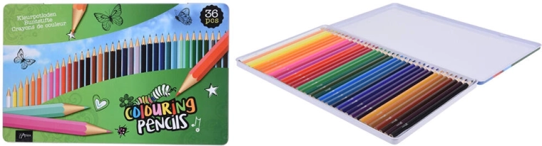 Drvene bojice 36 kom u metalnoj kutiji