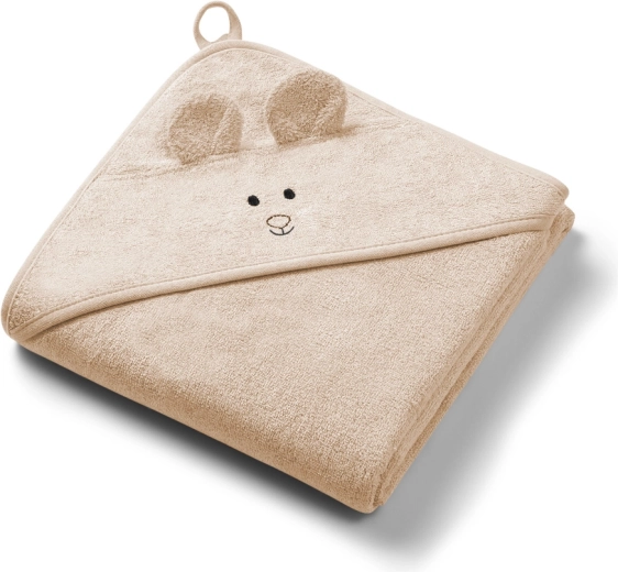 Babyono bambusov ručnik s kapuljačom super soft tamno bež 100 × 100 cm