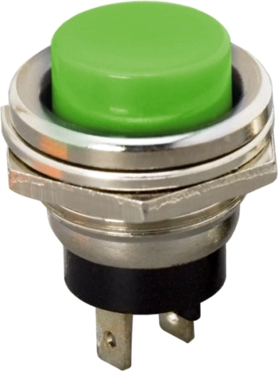 Green panel-mount push button