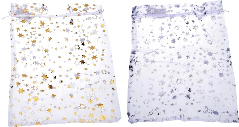 Organza vrećica sa zvjezdicama 17 × 23 cm – božićno poklon pakiranje