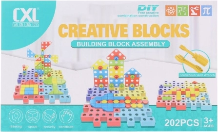 Vijčana plastična građevna set-konstruktor 202 dijela