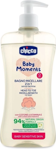 Chicco micelarna kupka i šampon za kosu i tijelo Baby Moments Sensitive 500 ml
