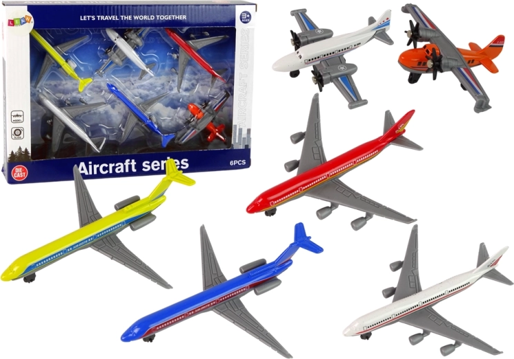 Set putničkih aviona razne boje – 6 komada