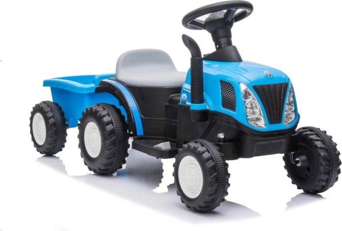 Dječji plavi traktor na baterije s prikolicom