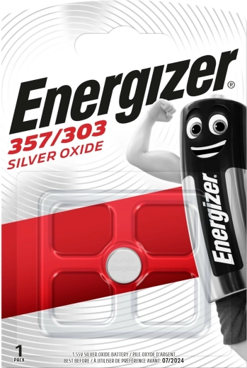 Baterija za sat ENERGIZER 357/303, srebro-oksidna, 1,55 V, 138 mAh