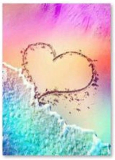 Diamond embroidery (diamond painting) beach – heart 30 × 40 cm - 1 piece