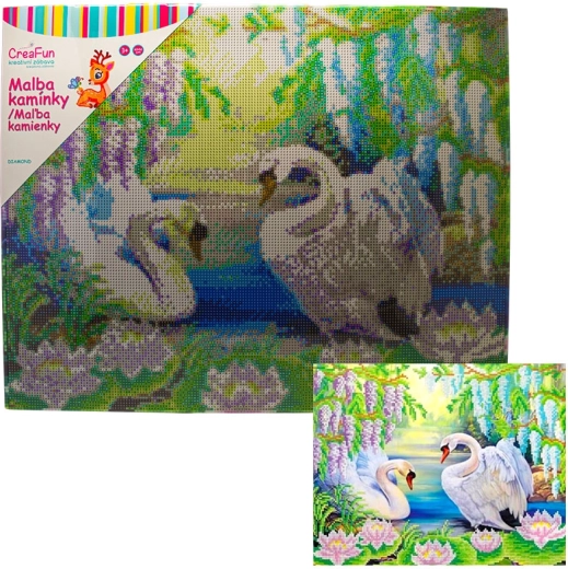 Dijamantno slikanje – labudovi 40 × 50 cm