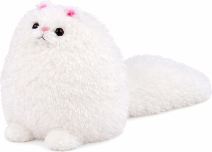 Plišana mačka s dugim repom, bijela 30 x 30 cm