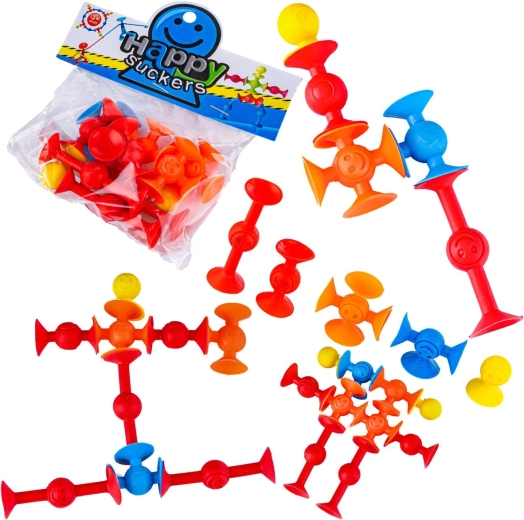 Construction silicone suction cups with cheerful faces (12 pcs)