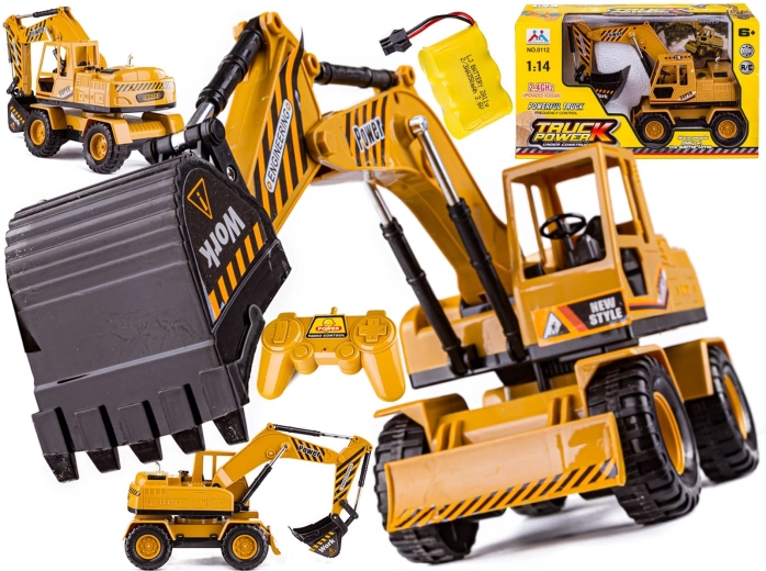 Daljinski upravljani građevinski bager s prednjom radlicom RC 1:14 2,4 GHz - 1 komad
