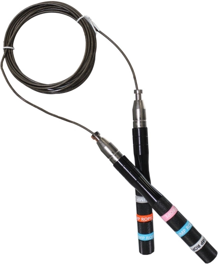 Merco Self-Lock speed jump rope 2.8 m with aluminum handles and steel cable, black