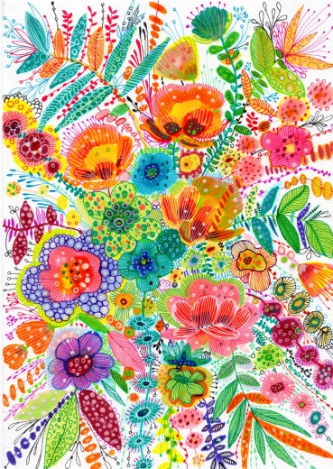 Enjoy Puzzle Bright Flowers 1000 Pieces