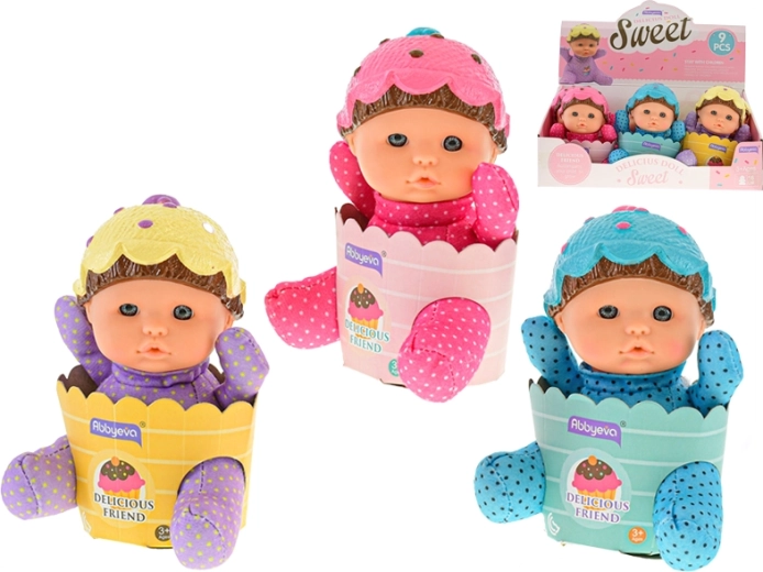 Beba u košarici s mekim tjelešcem 15 cm, 3 boje