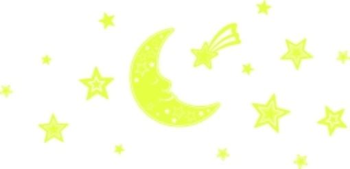 Svjetleće 3D zidne naljepnice – mjesec i zvijezde