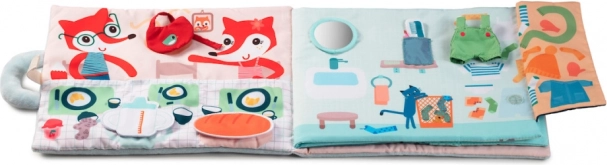 Tekstilna didaktička knjižica s lisicom Alice – dobro jutro