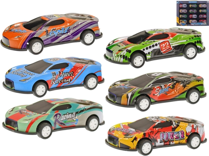 Set trkaćih autića s mehanizmom navijanja 8,5 cm – 12 kom