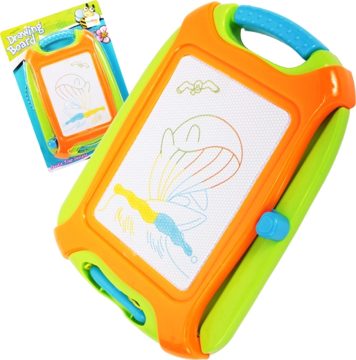 Obojena magnetska ploča za crtanje sa samobrišućom podlogom 26,5 × 18,5 cm s ručkom