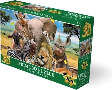 3D puzzle Nasmiješene afričke životinje 100 dijelova