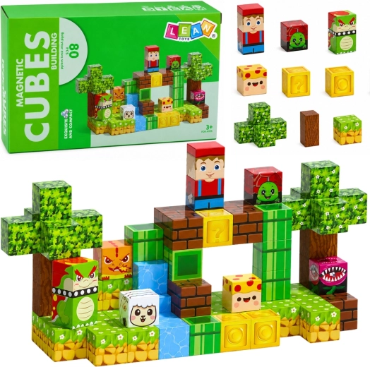 Magnetic cubes – pixel world (80 pieces)