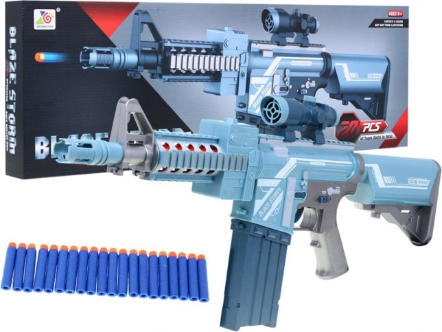 Srebrna dječja puška BLAZE STORM s optikom i 20 pjenastih metaka, 6+