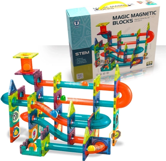 Magnetička staza za kuglice – građevni set 96 kom