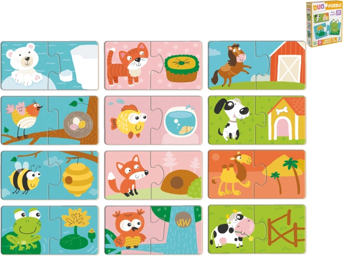 Dječje puzzle za uparivanje "Gdje živi ova životinjica?"