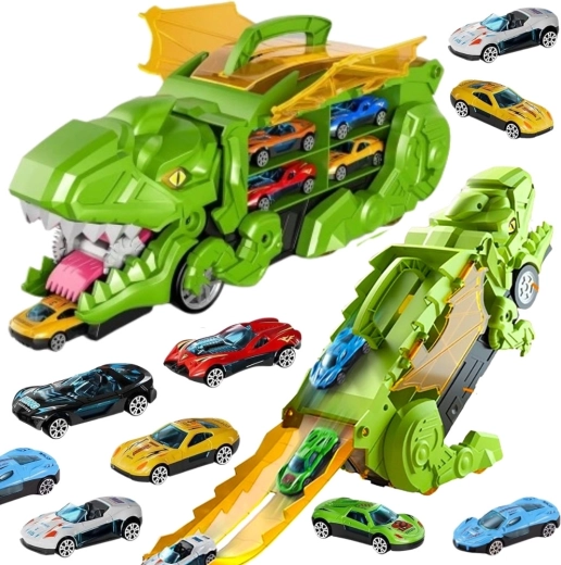 Woopie Dinosaur Car Eater with Track and Cars, 13 Pieces