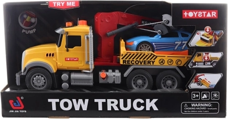 Battery-powered tow truck with car