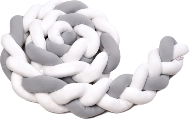 Pletena zaštitna pletenica 180 cm bijela + siva