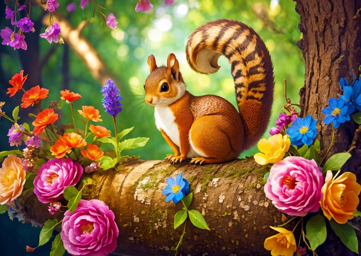 Enjoy puzzle Rascvjetana vjeverica 1000 dijelova