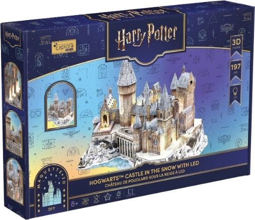 CubicFun Harry Potter dvorac Hogwarts 3D puzzle s LED rasvjetom (zimsko izdanje)