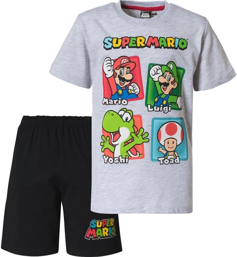 Dječja pidžama Super Mario sivo-crna