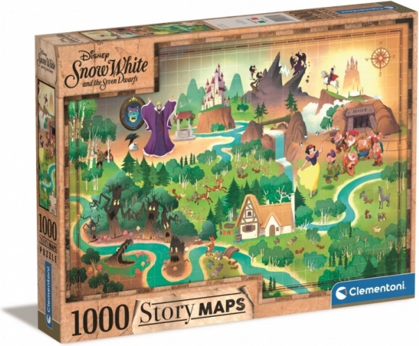 Puzzle sa 1000 dijelova - Snjeguljica Story Maps od Clementoni