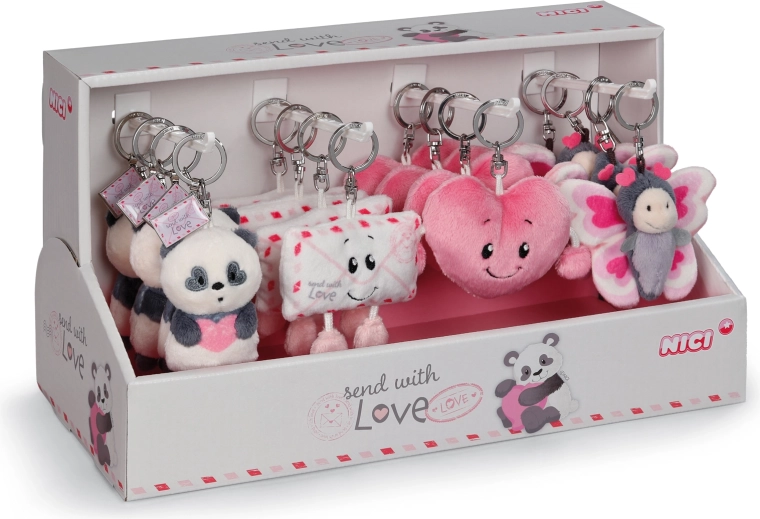 Nici display privjesci za ključeve Love 8 cm – darovni mix 4 motiva (16 kom)