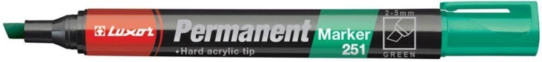 Permanentni marker LUXOR 251 zeleni, zakošen vrh 2–5 mm