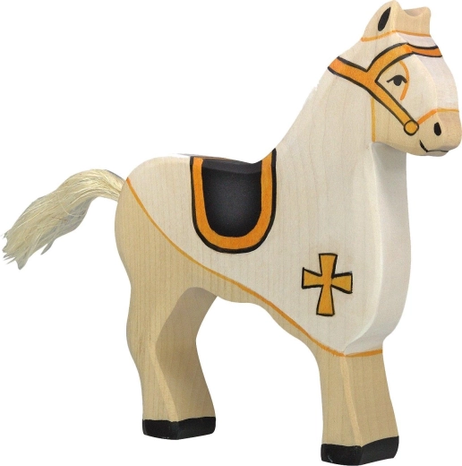 Holztiger tournament horse, white - 1 piece