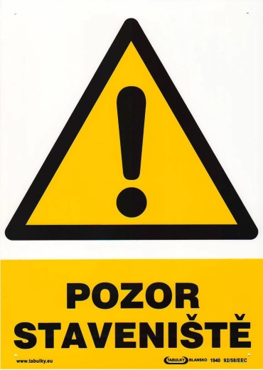 Sigurnosna tabla Pozor gradilište A4 plastika