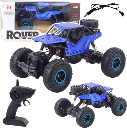 Terensko RC auto na daljinsko upravljanje 2,4 GHz 1:16 plavo